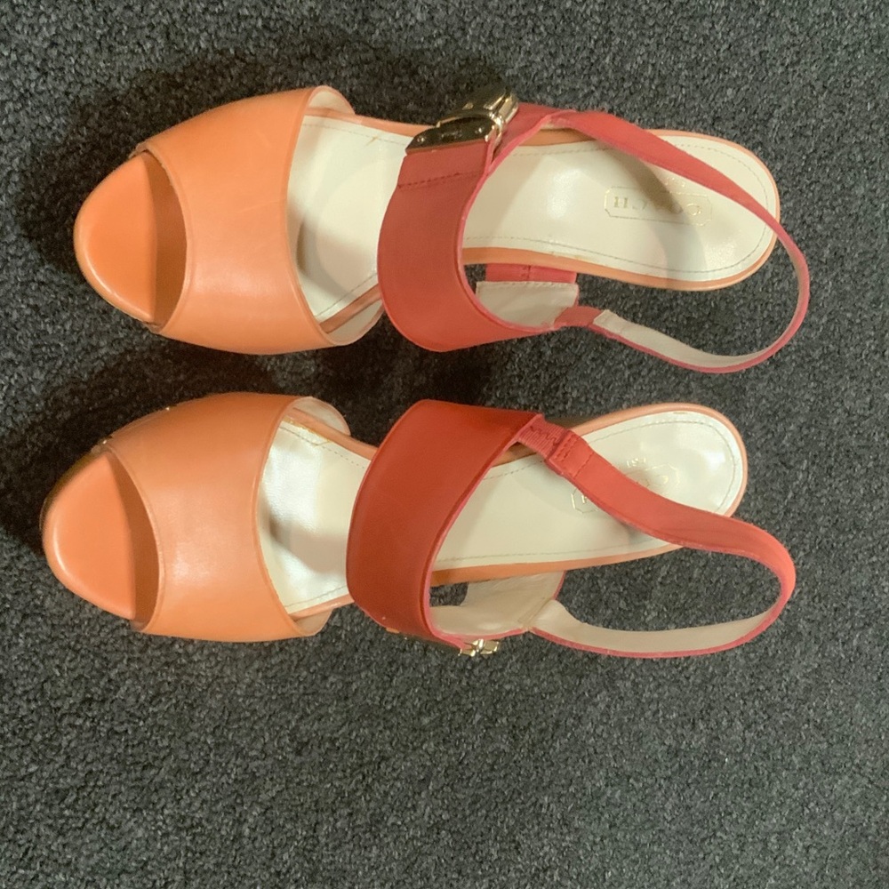Coach Orange and Red Sandals